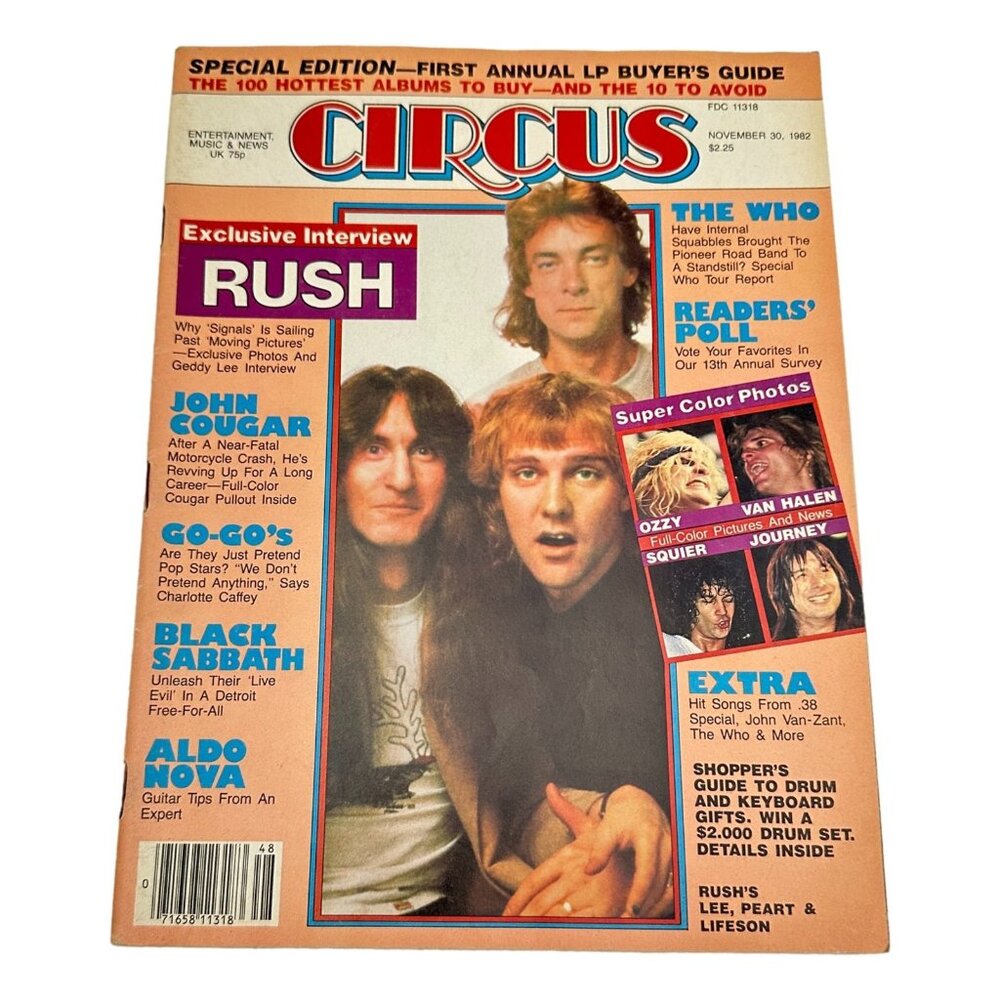 Circus Magazine John Cougar‎ Ozzy Black Sabbath Rock Nov 1982